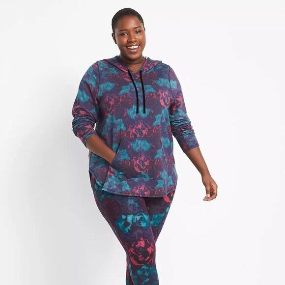Lane Bryant Tops - Lane Bryant LIVI Long Sleeve Printed Hooded Top 18-20